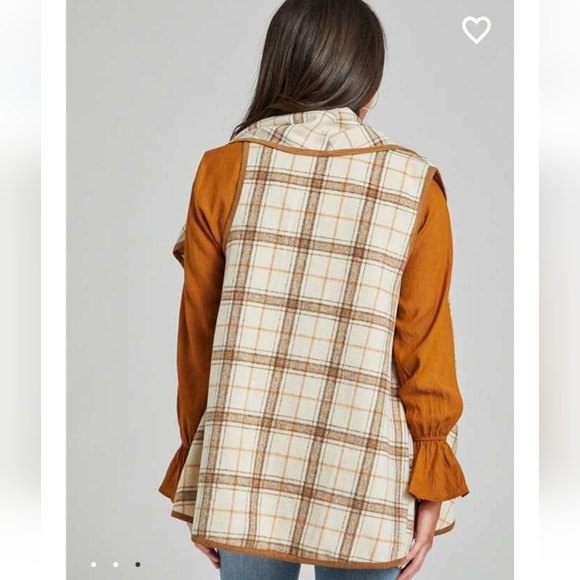 ALTAR'D STATE Plaid Open Waterfall Sweater Vest S - Picture 11 of 11